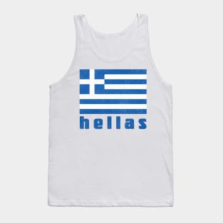 Hellas / Greece Retro Faded Style Flag Design Tank Top